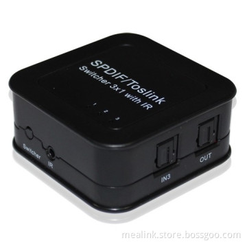 3X1 Toslink Optical Audio Switcher (with IR)